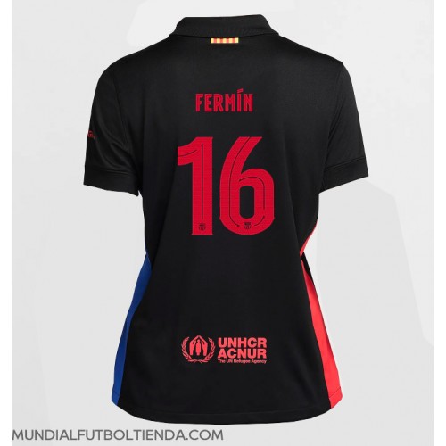 Camiseta Barcelona Fermin Lopez #16 Segunda Equipación Replica 2024-25 para mujer mangas cortas